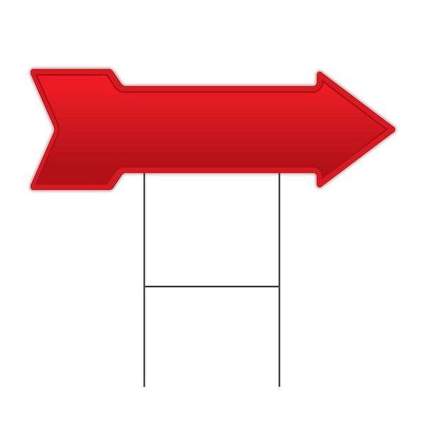 Red Arrow Yard Sign Funny Home Decor 30in Wide